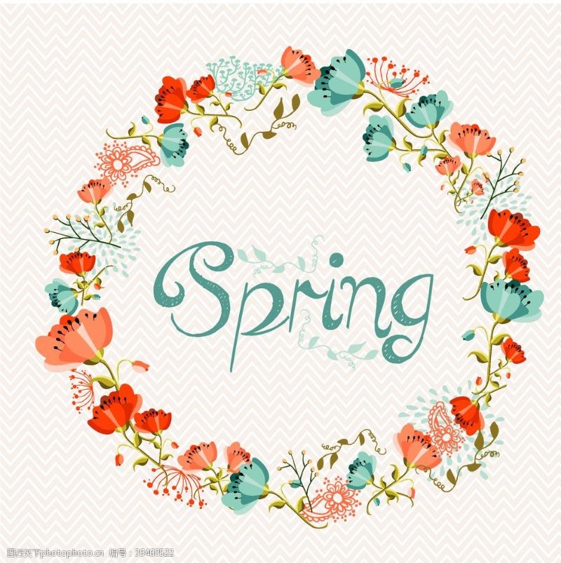 春天的背景漂亮的春天花环图片