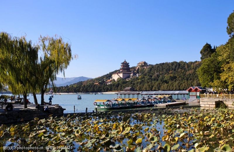世界著名风景秋日颐和园昆明湖与万寿山佛香阁图片