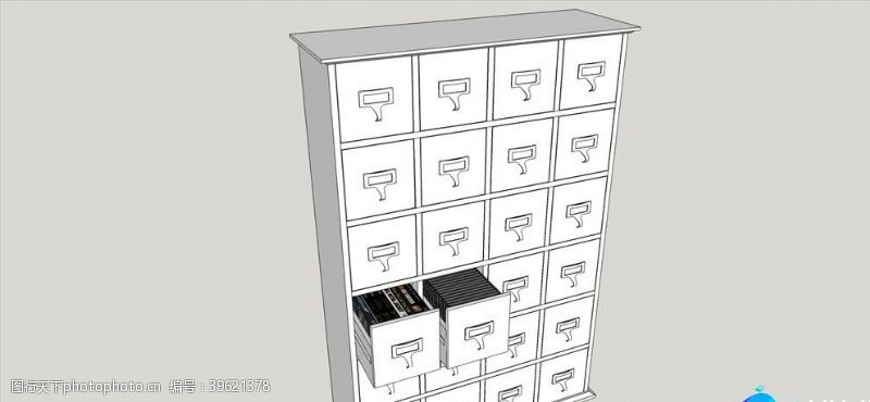家具模型SU办公室柜子模型图片