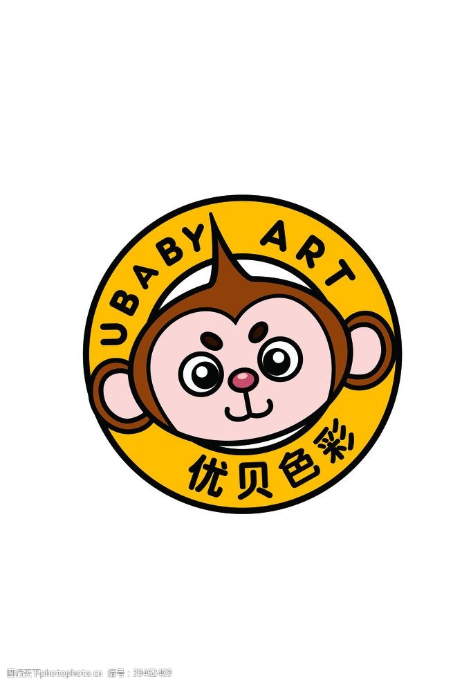 卡通猴子优贝色彩logo图片