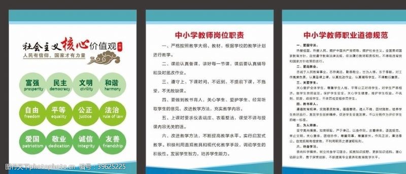 价值观宣传教师岗位职责职业道德规范图片