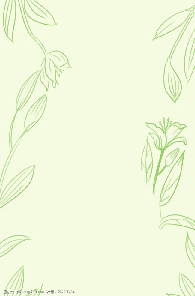 绿色叶子边框森系植物清新背景图片