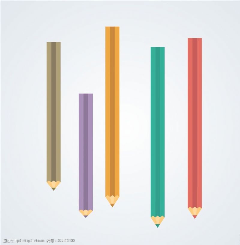 彩色铅笔矢量铅笔素材元素图片