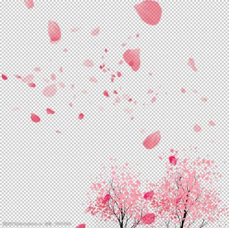 樱花展架手绘樱花素材图片