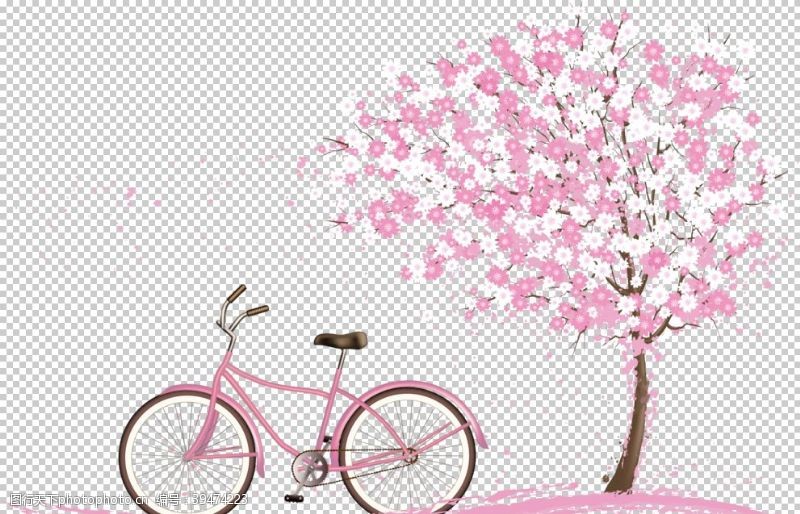 樱花装饰手绘樱花素材图片