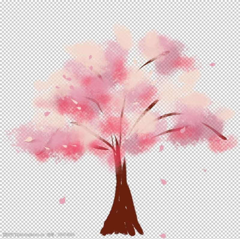 樱花季手绘樱花图片