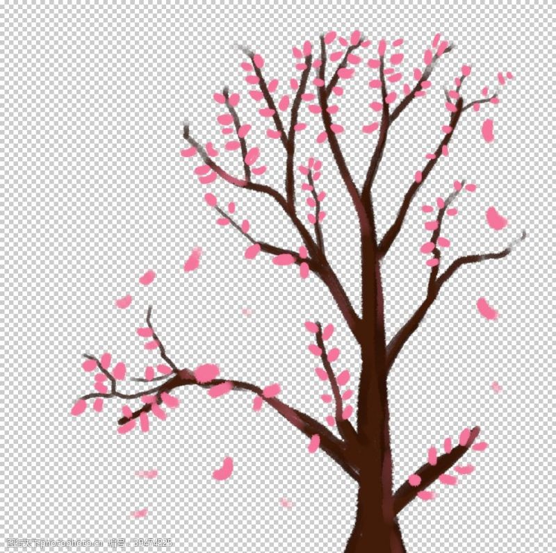 春海报手绘樱花装饰图片