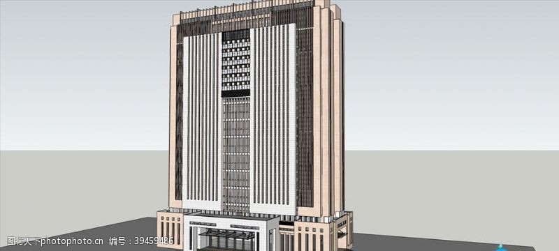 3d办公楼SU办公行政大楼模型图片