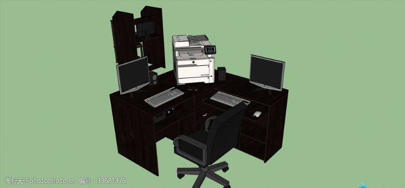 家具模型SU办公桌模型图片