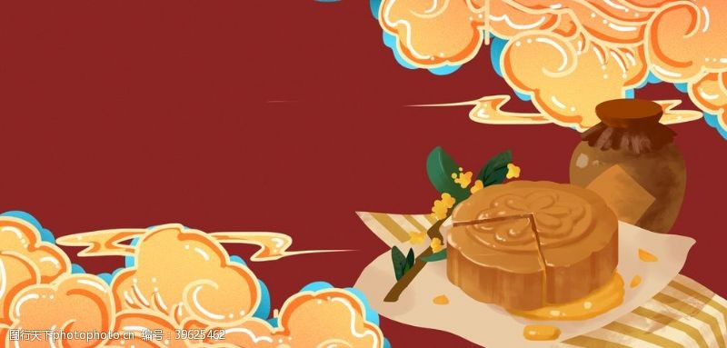 中秋月饼中秋背景图片