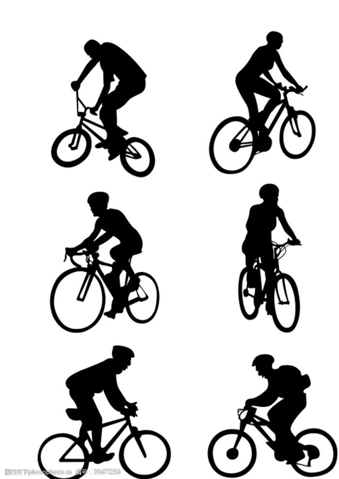 骑手自行车剪影图片