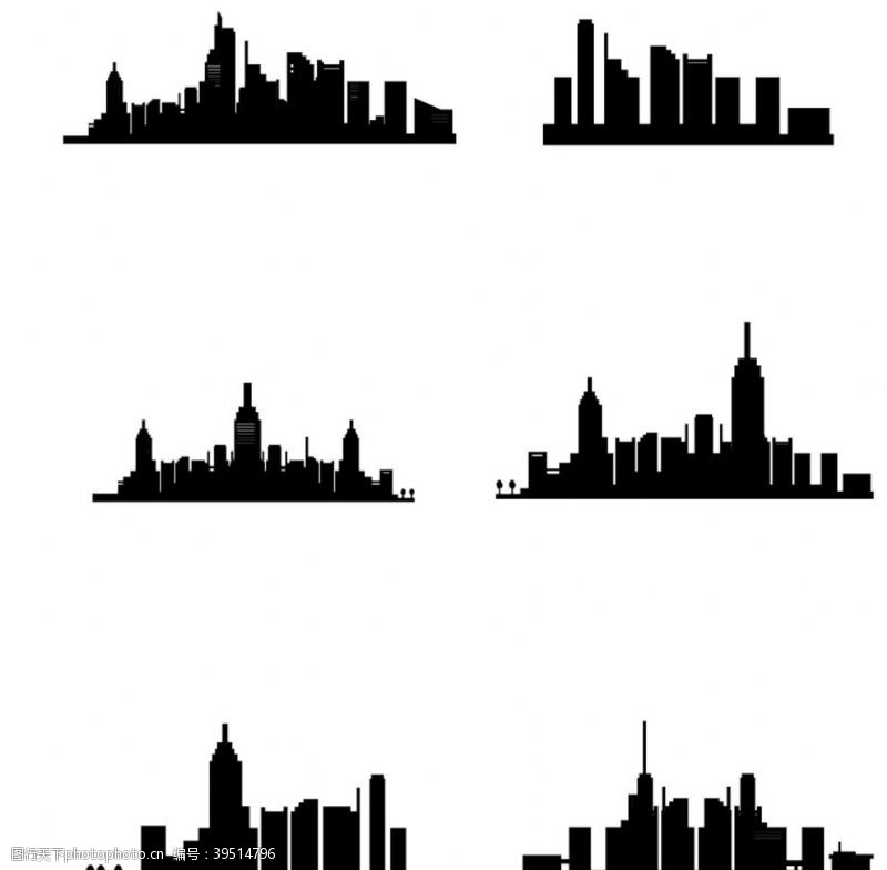 高楼城市剪影图片