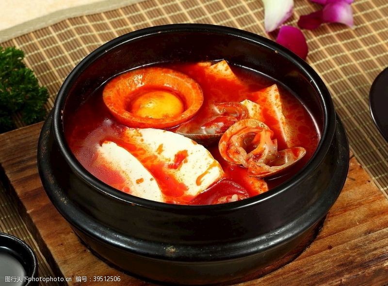 韩国火锅海鲜豆腐辣汤图片