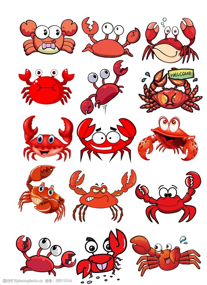 宠物店卡卡通螃蟹图片