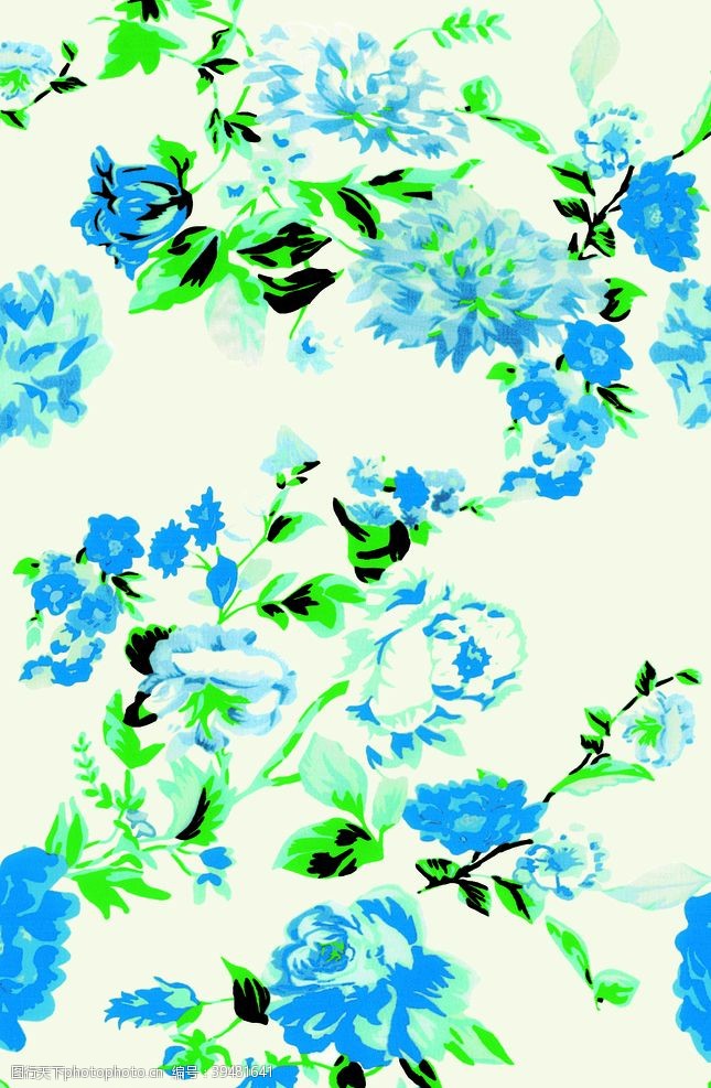 画面素材蓝色花型图片