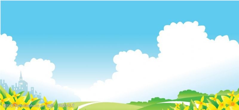 天然环保蓝天白云背景图片
