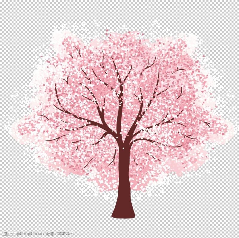 樱花展架手绘樱花素材图片