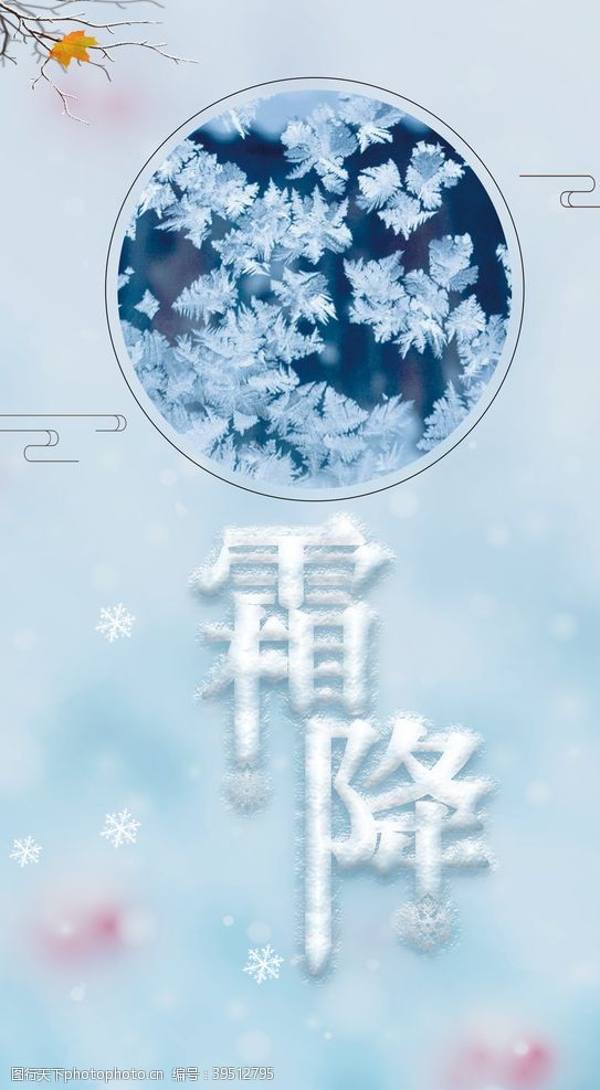 雪覆盖霜降图片