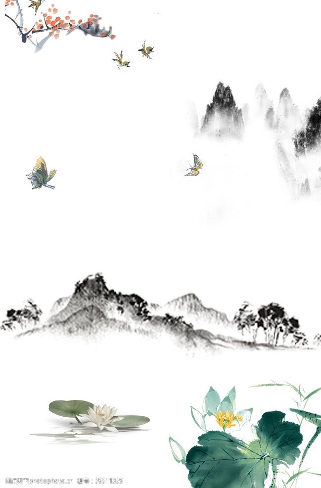 中国风画水墨风海报图片