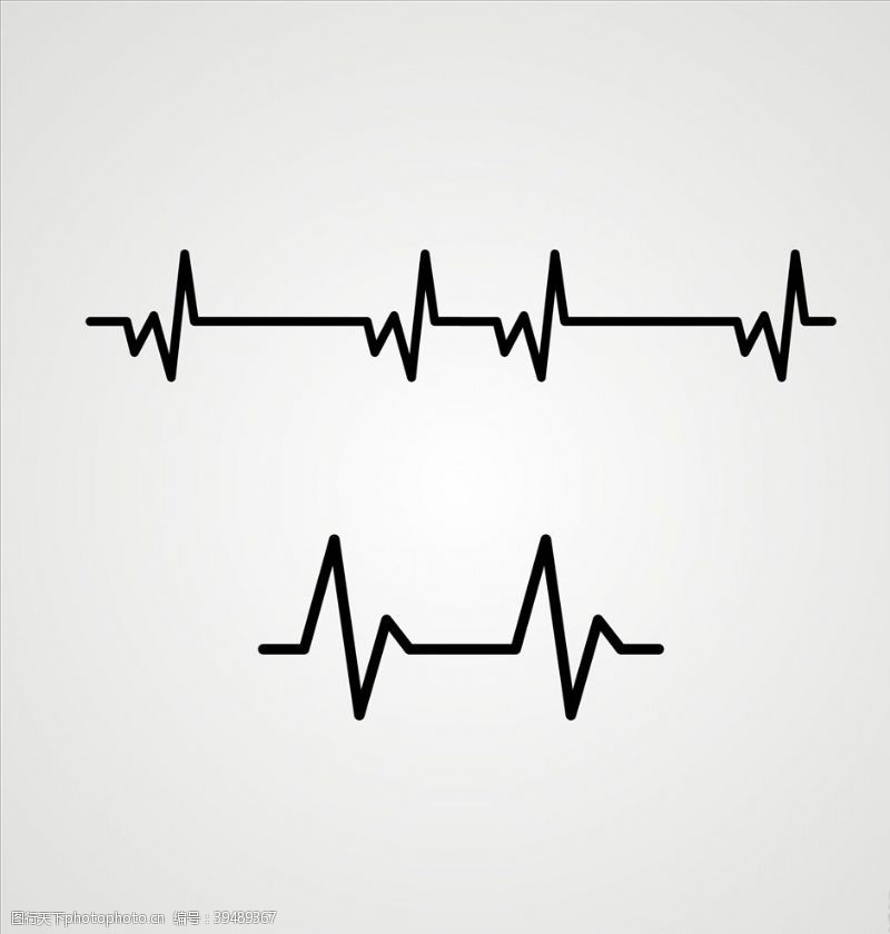 心率图心率心跳心电图元素图片