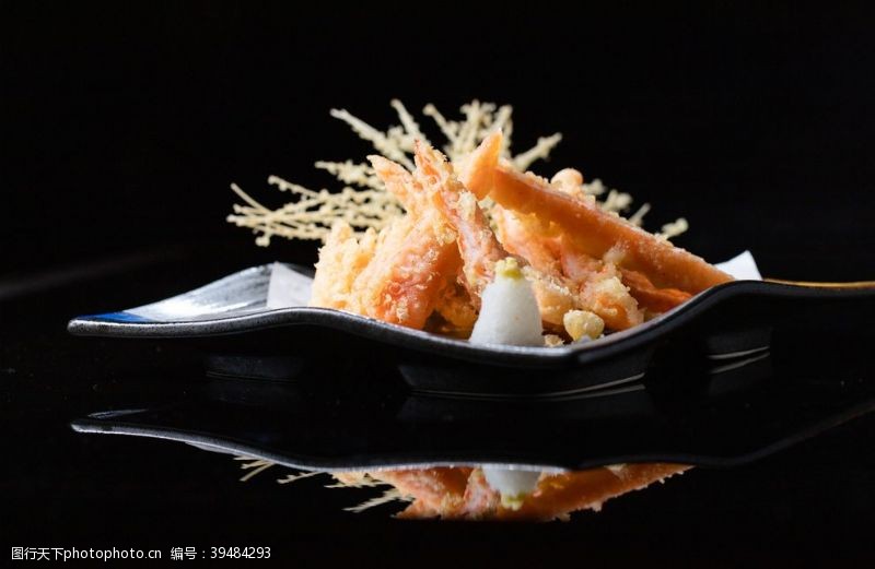 油炸天妇罗日本美食背景海报素材图片