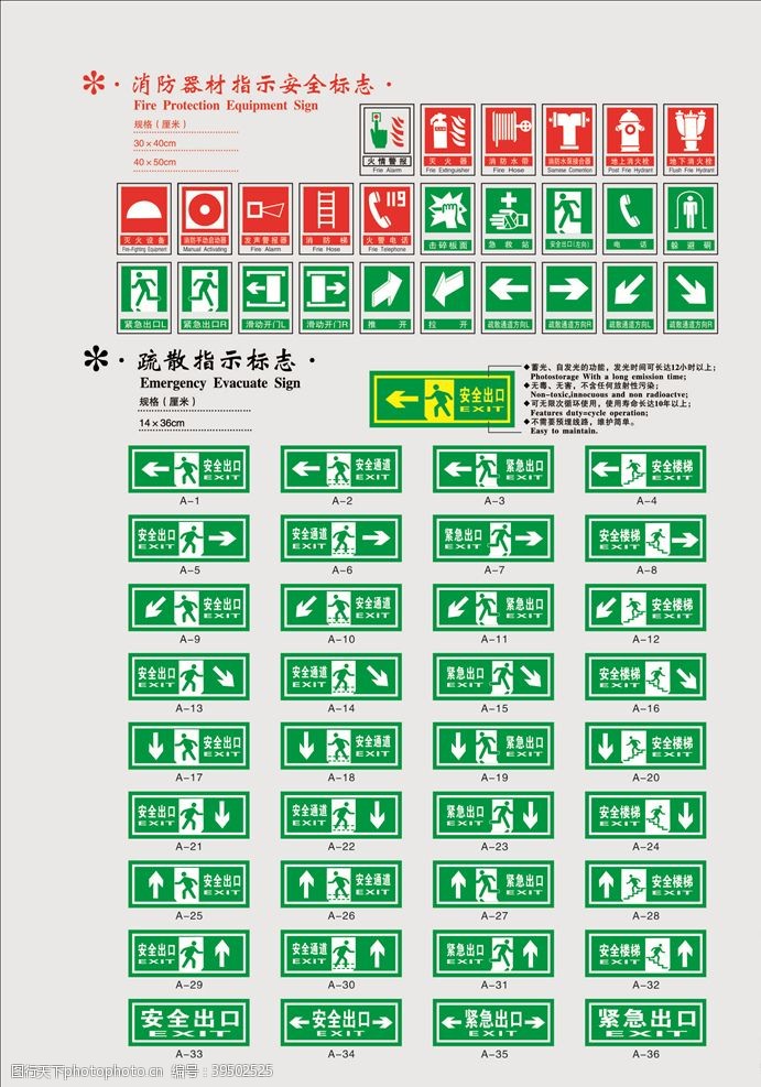 指示器安全出口标志图片