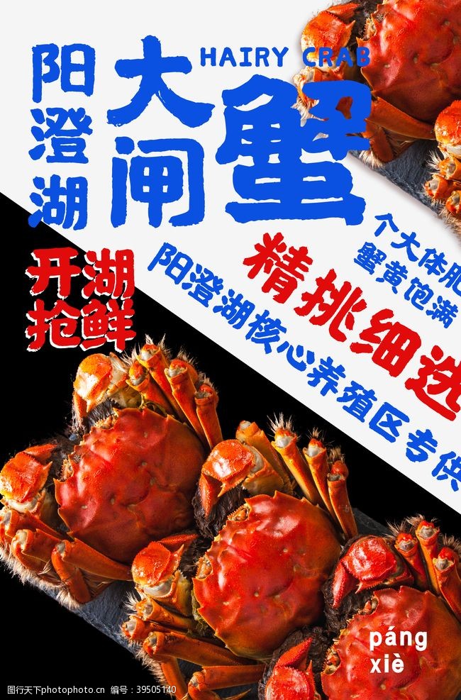大闸蟹活动大闸蟹美食销海报psd促广告模图片