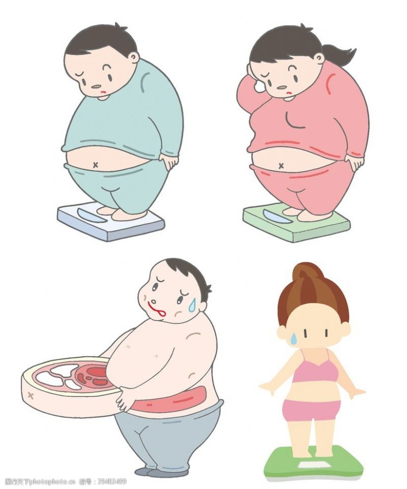 肥胖人士卡通图片