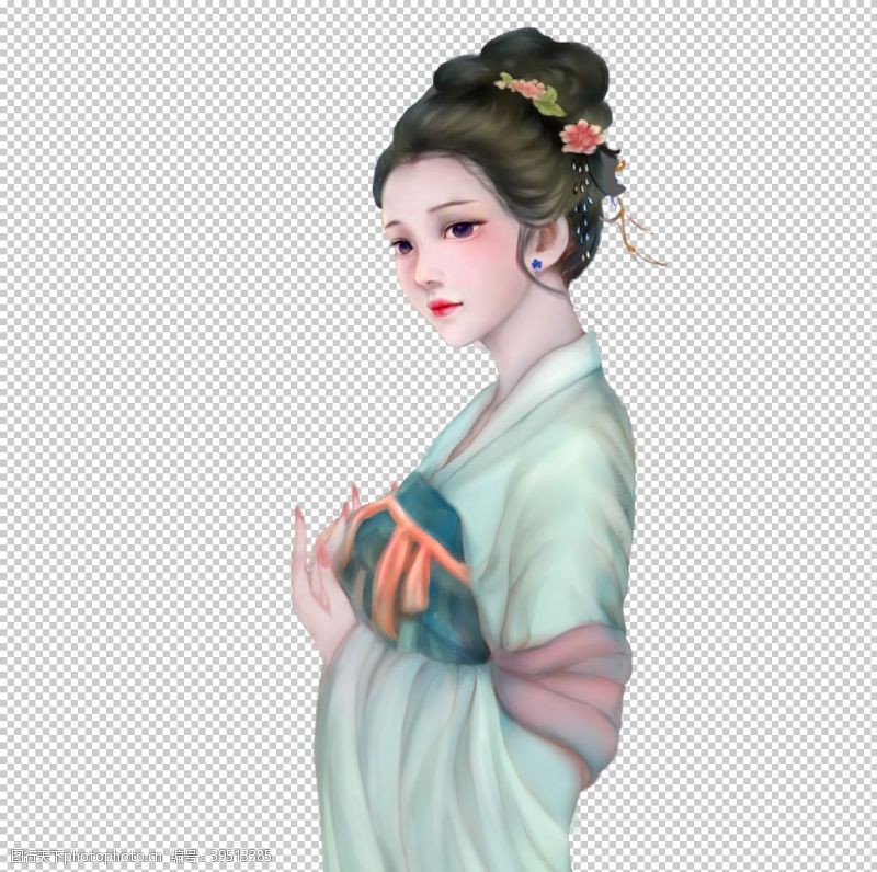 中国风画古代女子图片