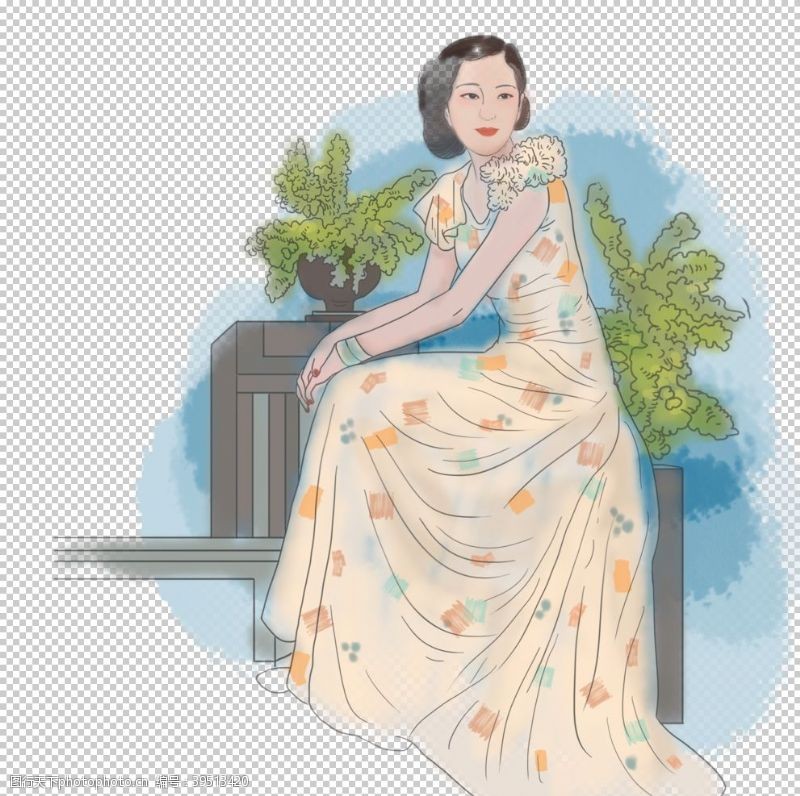 中国风画古代女子图片