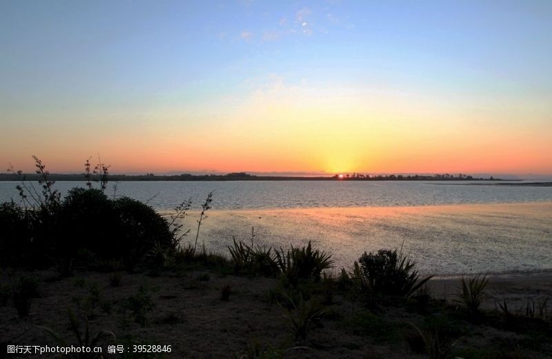 新西兰海滨风光海滨日落风光图片