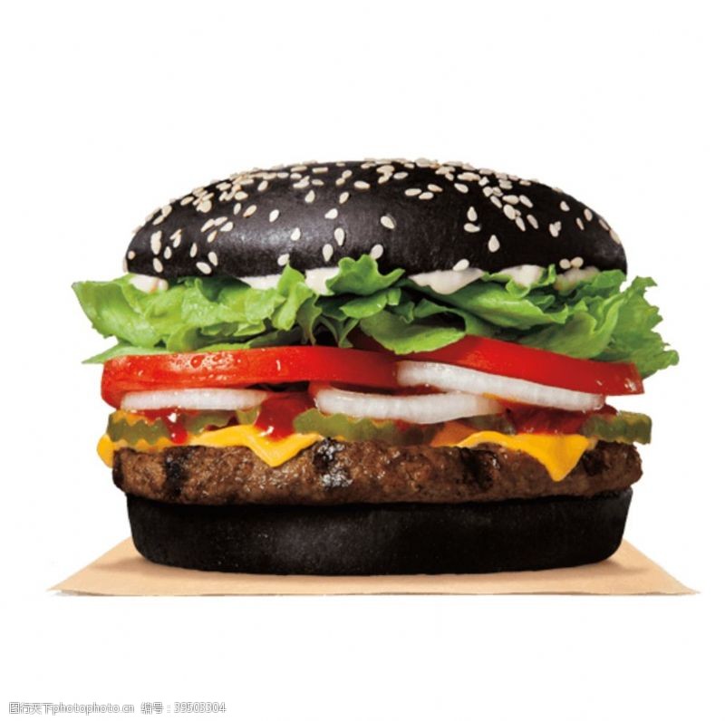 德克士菜单黑色汉堡图片