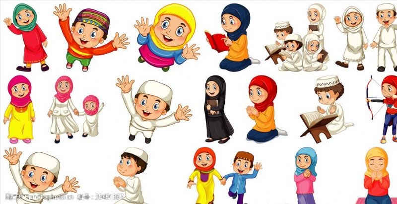 外国小孩穆斯林儿童图片