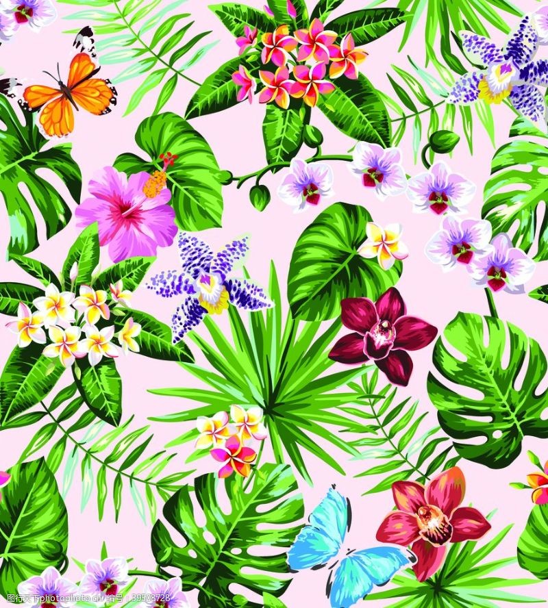 背包热带花图片