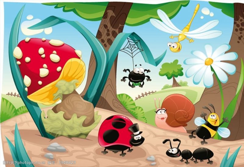 蚂蚁森林昆虫插画图片