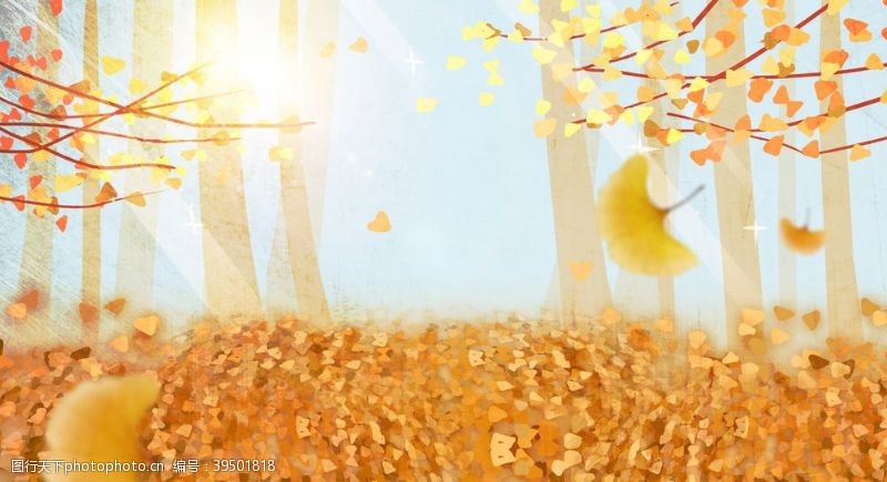 幼儿园简报手绘秋天背景图片