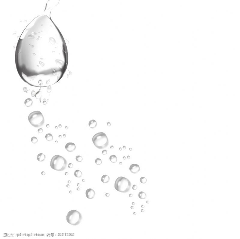 透明的花水滴元素图片