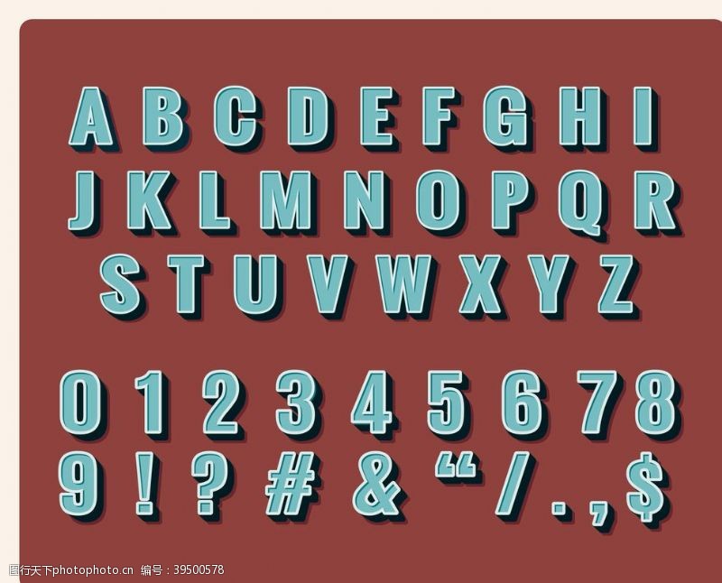 3d字母数字字母英文图片