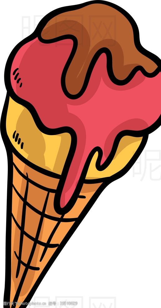 椰子冰淇淋甜筒图片