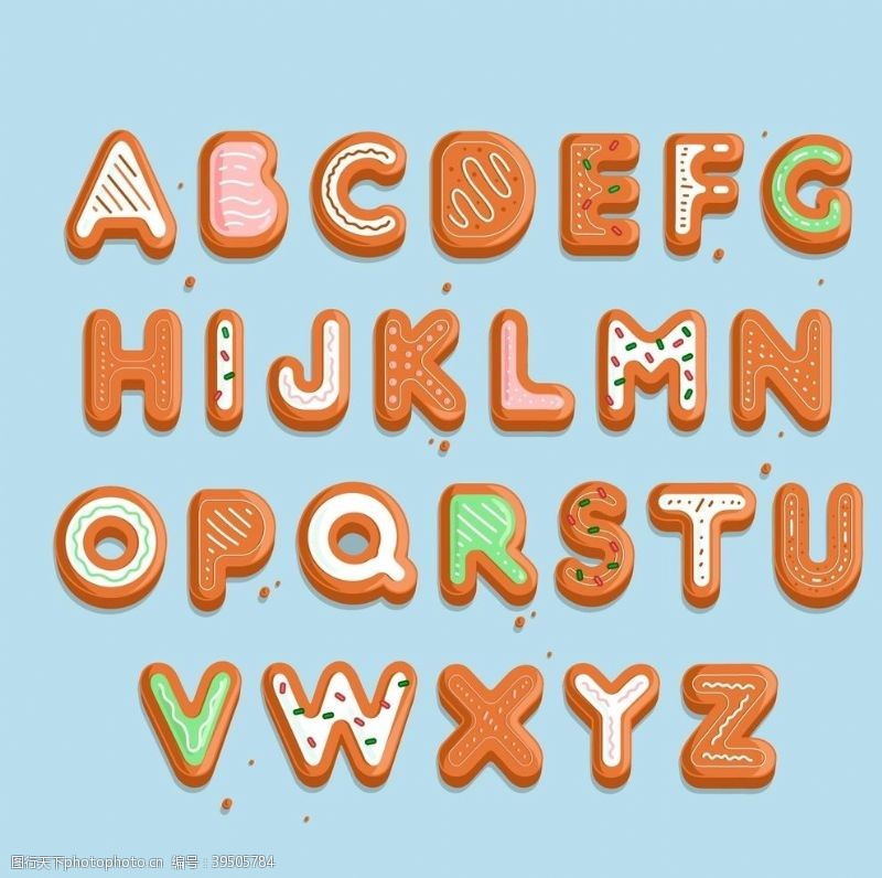 儿童字体字母数字英文图片