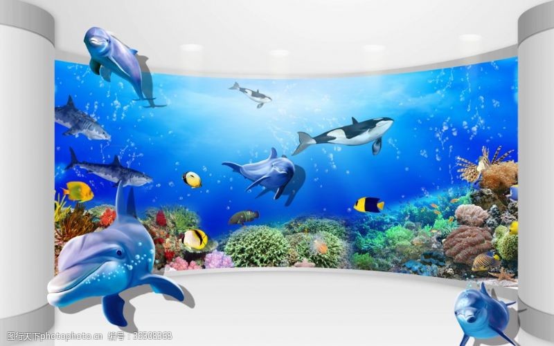 海豚摄影3D画图片