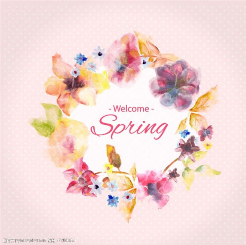 边框花纹春季水彩手绘花边图片