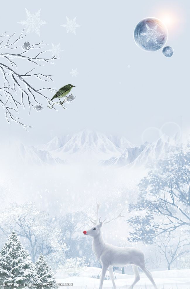 创意雪花冬天背景图片