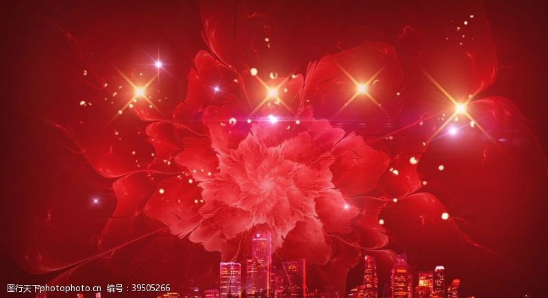 美食城开业红色背景图片