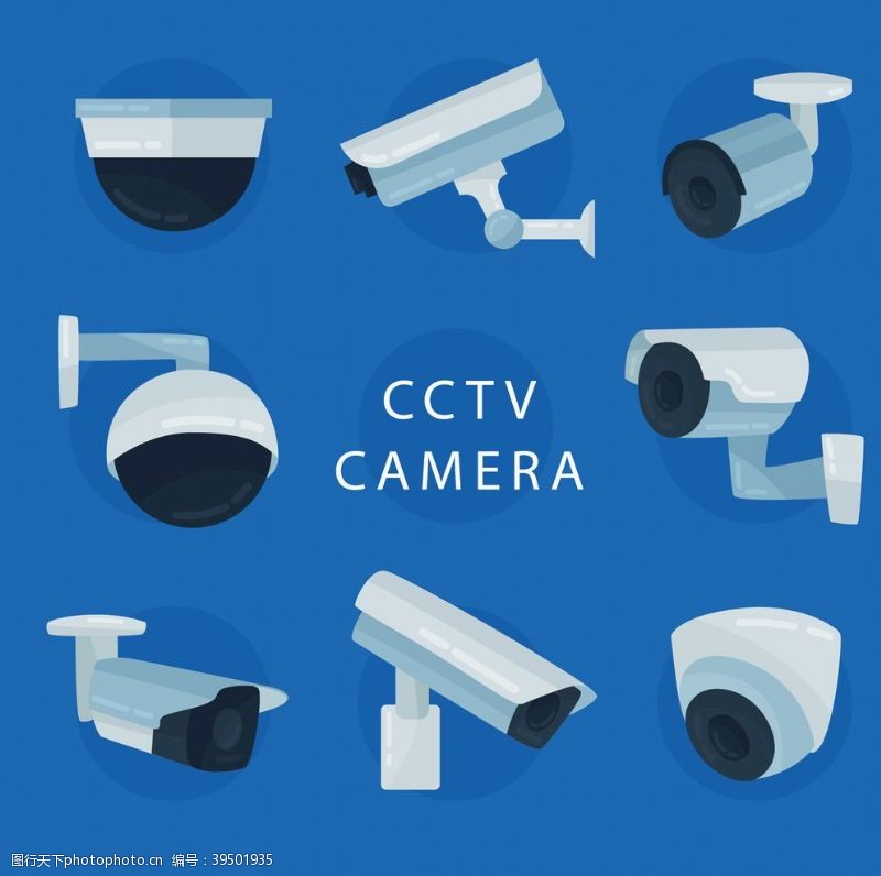 led视频素材监控安防摄像头图片