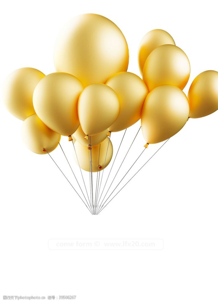 生日气球金色气球png素材图片