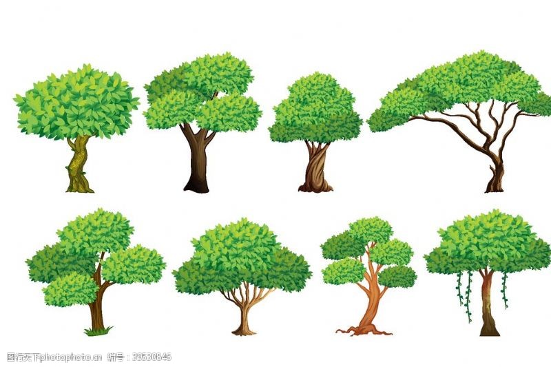 手绘树木卡通大树图片