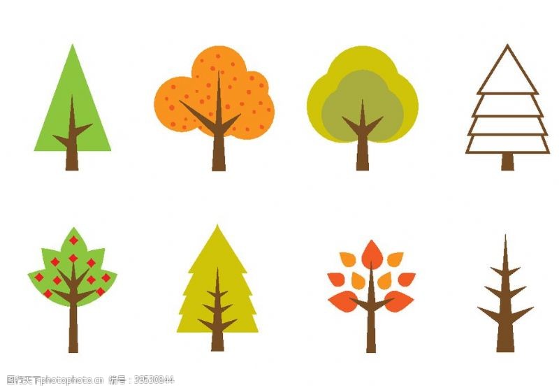 植树造林矢量树图片