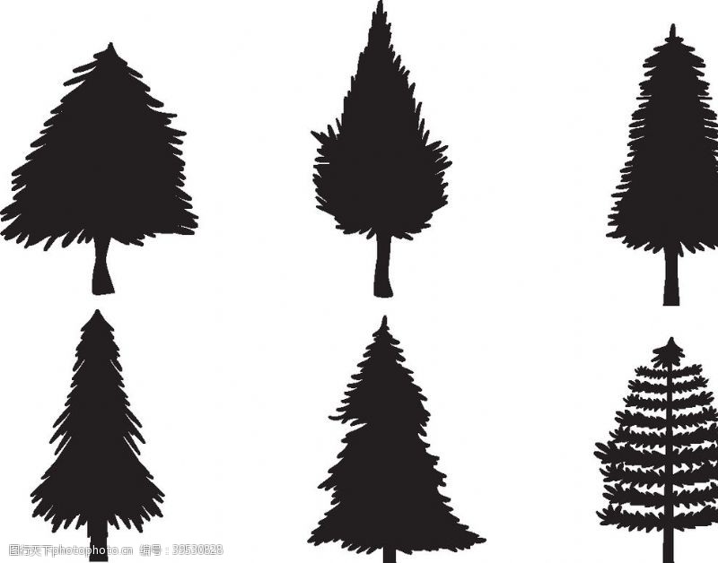 植树造林手绘树图片