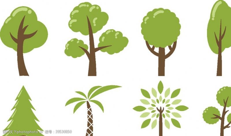 植树造林手绘树图片